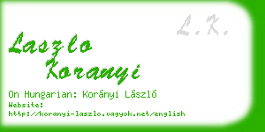 laszlo koranyi business card